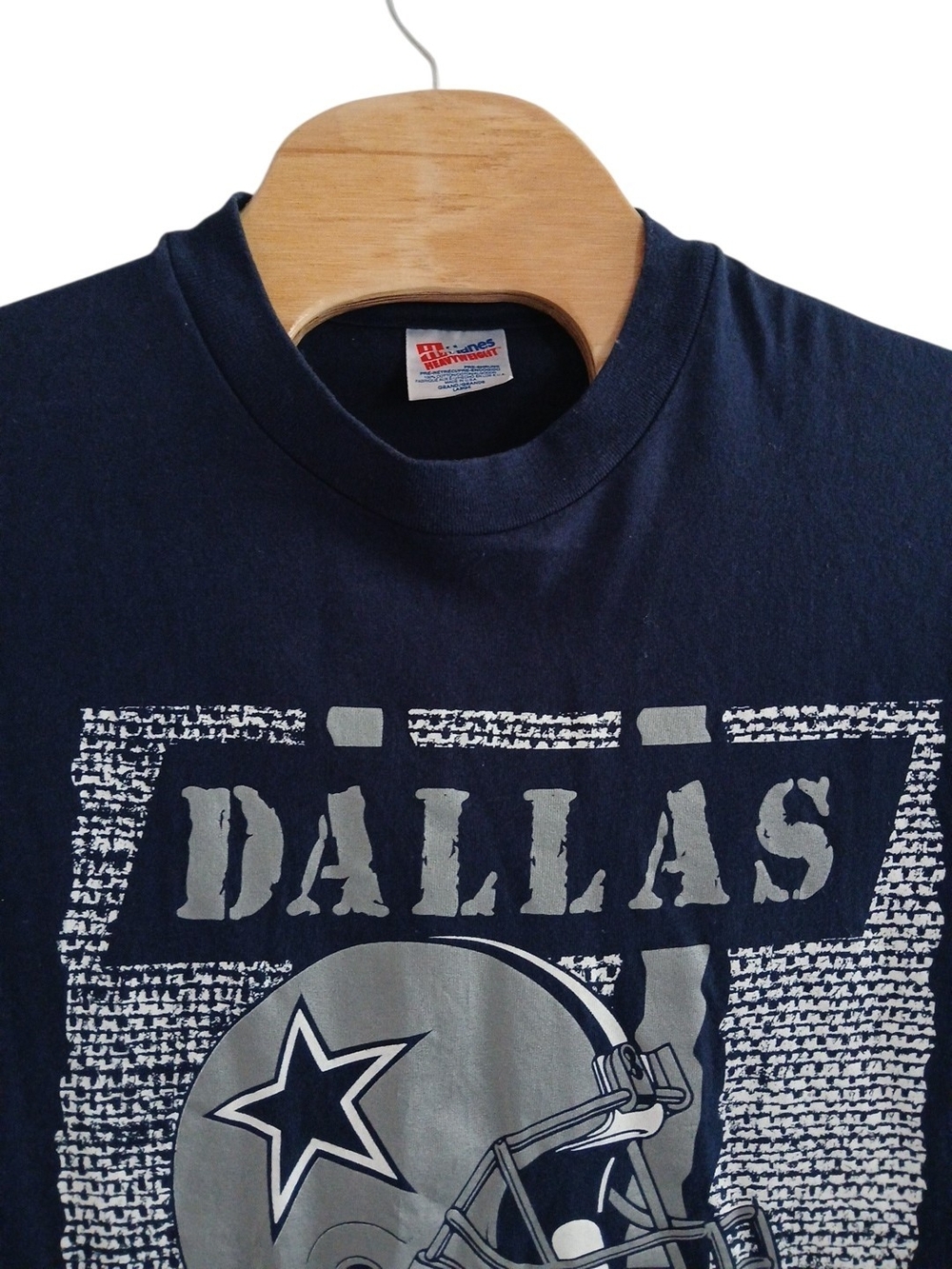 Dallas Cowboys VTG Single Stitch On Hanes Heavyweight Pre-Shrunk Tee/Large